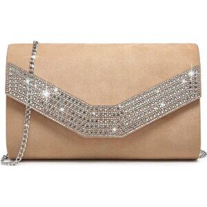 Women's Handbag Evening Bag Formal Party Clutch Purse Cocktail Wedding Beige